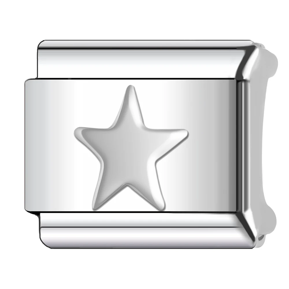 Trusta 2026 Silvery Lucky Star Cupid Love Italian Charms Bracelet for Women DIY Beads Gifts Stainless Steel Fit 9mm Fashion N699