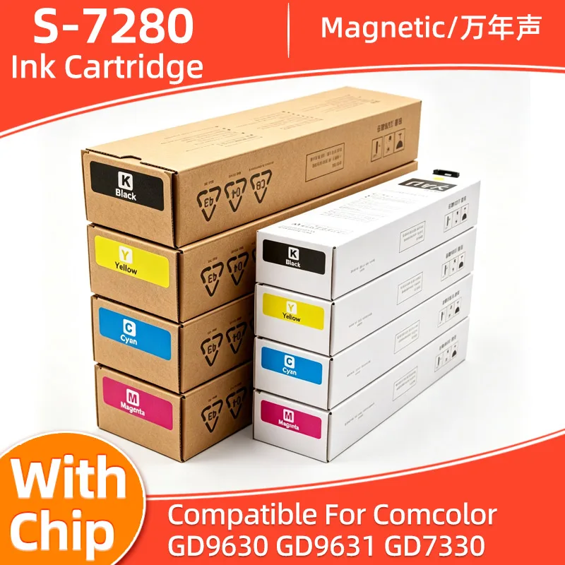 S-7280 7280 S7280 Pigment Ink Cartridge Compatible For Riso Comcolor GD9630 GD9631 GD7330 Printer 1000ML With chip