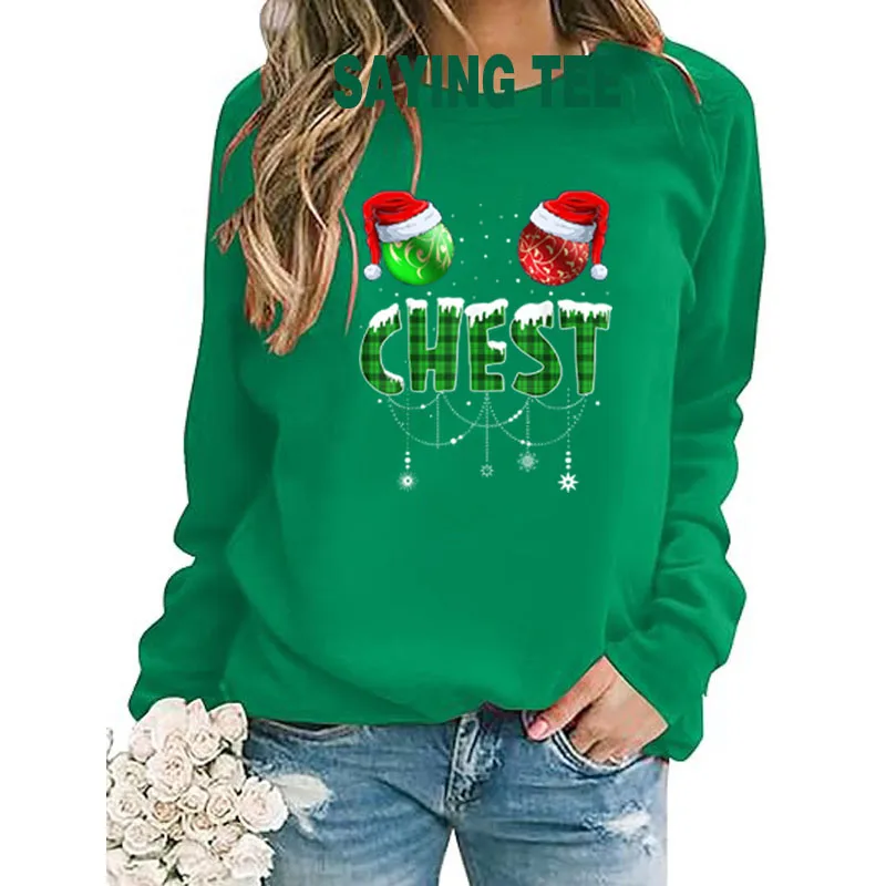 Chestnuts Matching Family Pullower Sweatshirts Funny Chest Nuts Christmas Couples Long Sleeve Sweater T-Shirt Xmas Costume Gifts