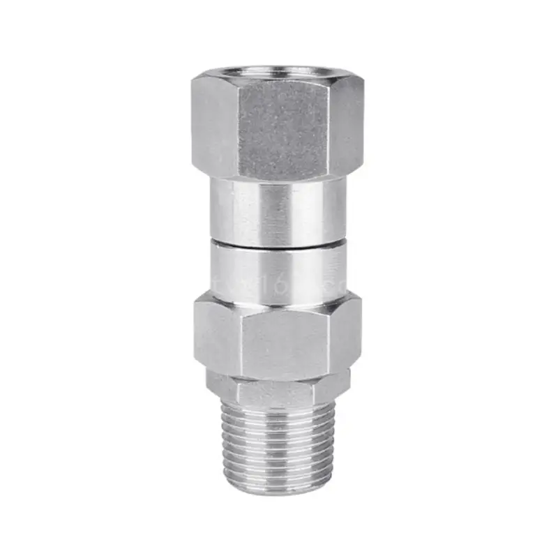 

Stainless Steel Pressure Washer Swivel 3/8 Inch NPT Male Thread Fitting Swivel Joint Kink Free Quick Connector 14mm