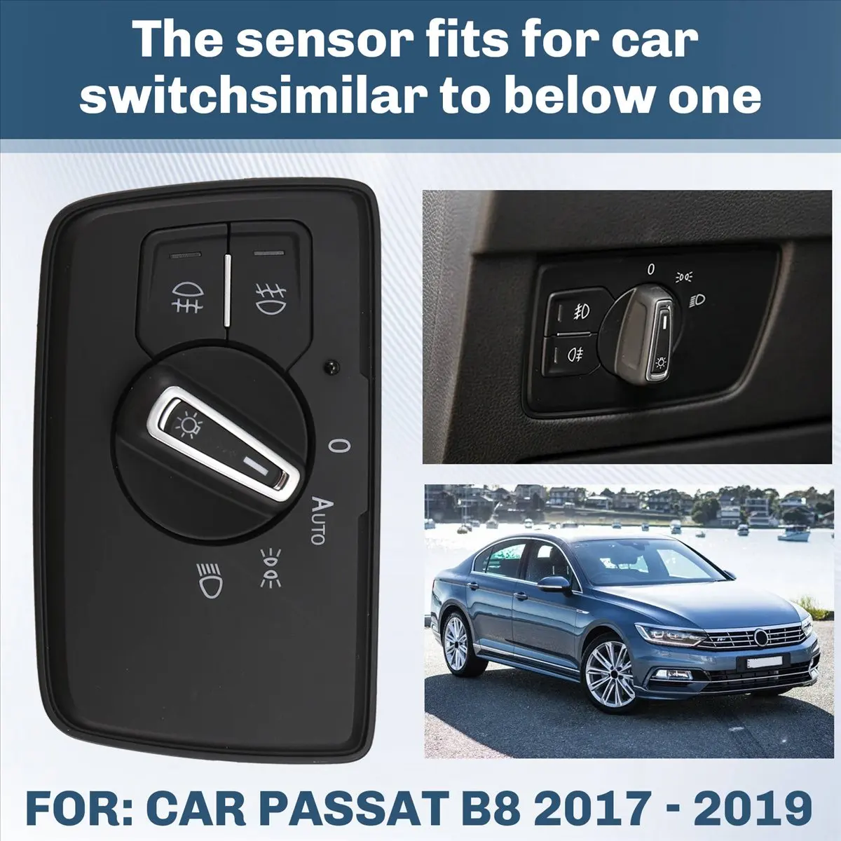 Super Sale Car Foglight Sensor Coming Leaving Home Auto Headlight Switch for VW Passat B8 2017-2019 Tuning Accessories