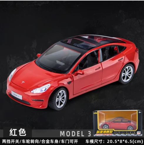 1:24 lega Tesla Model 3 modello di auto diecast metallo veicolo modello di auto simulazione Sound Light collezione regalo giocattolo per bambini