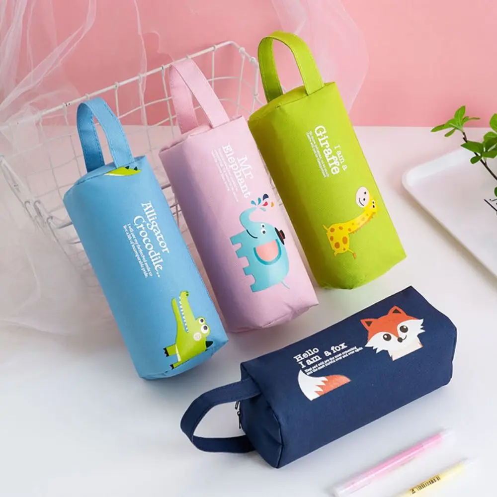 Neue Große Kapazität Stift Tasche Doppel-schicht Multifunktionale Bleistift Tasche Tragbare Cartoon Bleistift Fall Kind Schreibwaren