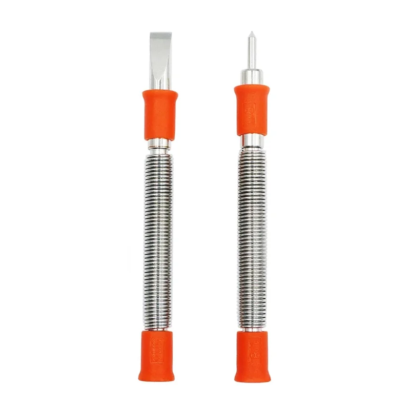 

2Pcs Spring Tool Set 5/16-Inch Chisel and 1/8-Inch Center Punch Set, Spring Loaded Rivet Removal Set for Wood