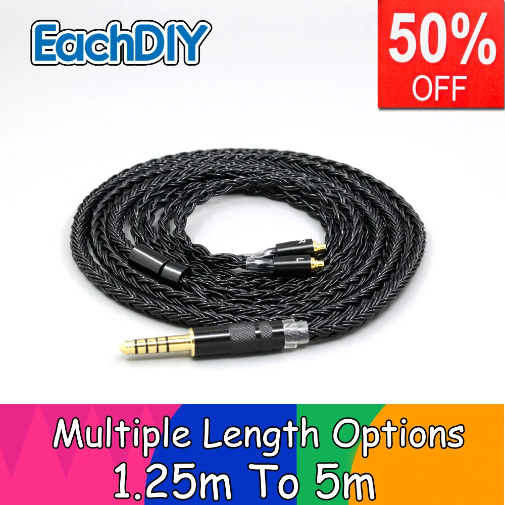 

For AKG N5005 N30 N40 Special MMCX 16 Core Black Braided Earphone Cable LN008872