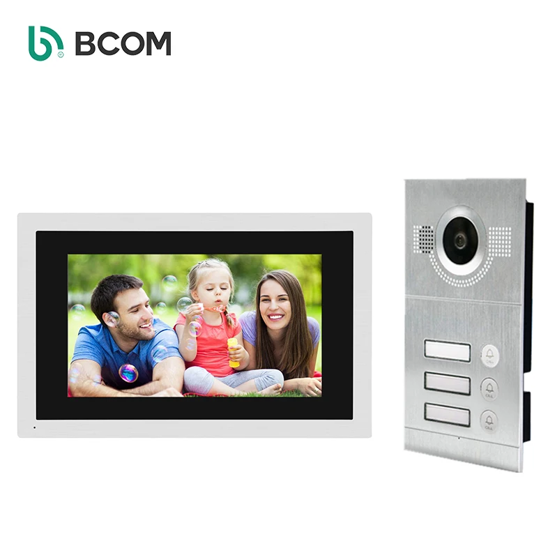 Smart Video Intercom System 7 Inch Video Door Phone Multi Apartment Waterproof Camera For 2 Units Apartment Security Doorphone