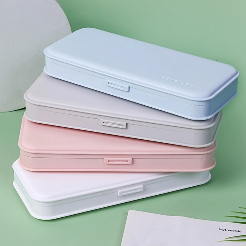 Macaron Pencil for Case Stationery Frosted PP Plastic Pen Storage Box