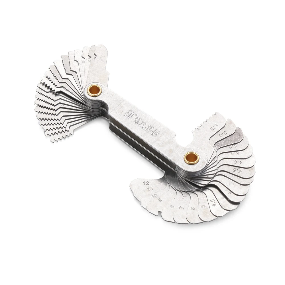 55/60 Degree Thread Plug Gauge Metric Inch Gear Tooth Gauges Carbon Steel Measuring Screw Pitch Cut Step Lathe Combination Tool