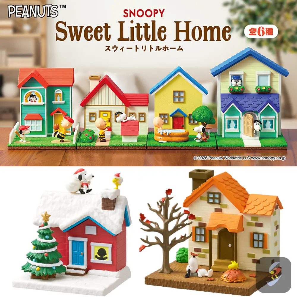 

Коллекционные фигурки Re-Ment Peanuts Snoopy Sweet Home Scene: миниатюрный домик, декор для рабочего стола, украшения для коллекционеров аниме-игрушек