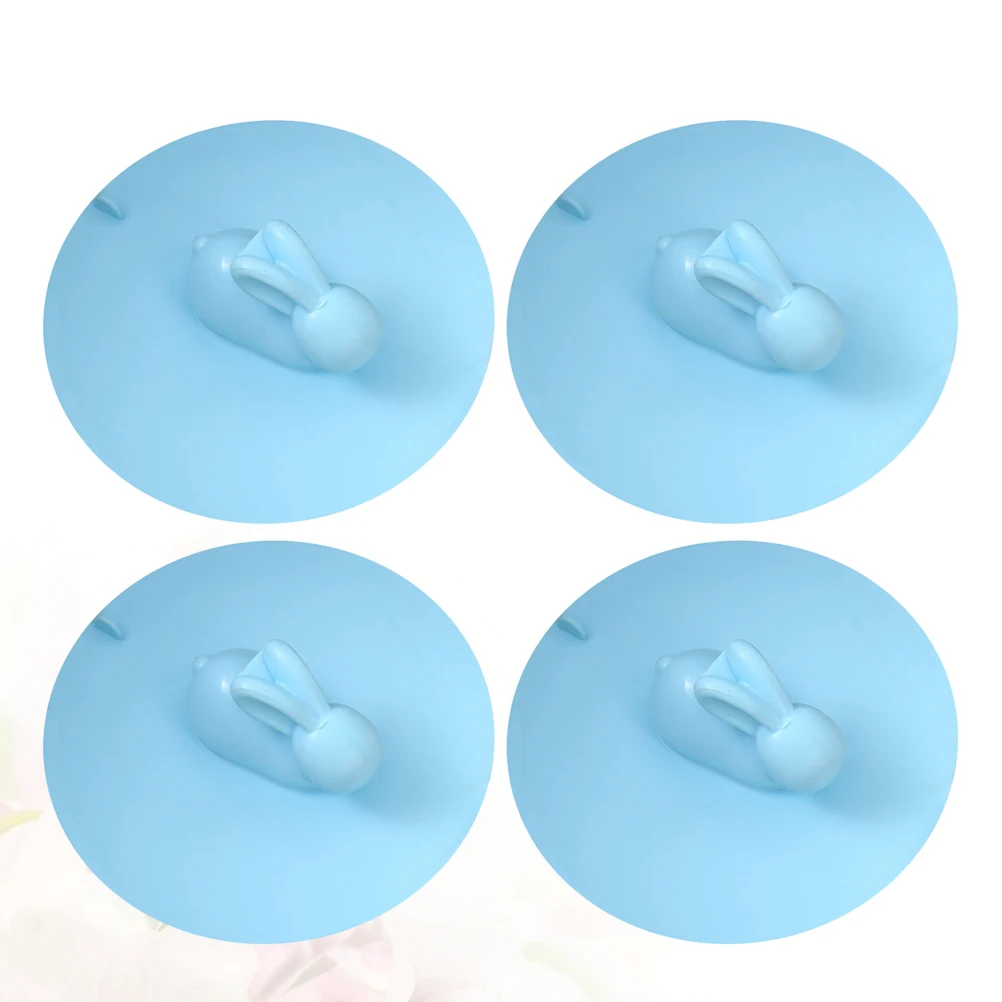

4pcs Silicone Floor Drain Plug Rabbit Design Sealing Sink Stopper Bathtub Drain Stopper For Kitchen Bathroom 10Cm Blue