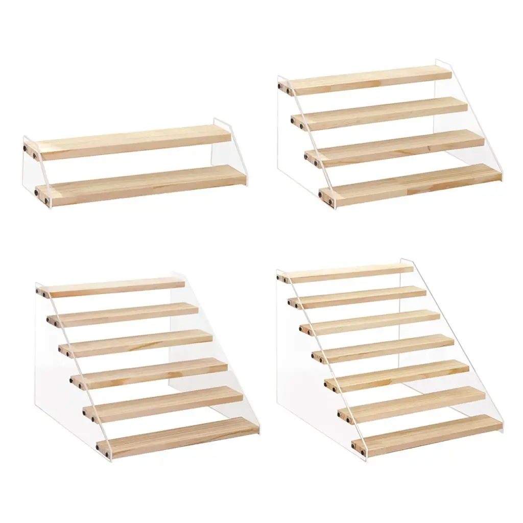 Acrylic Display , Jewelry Display Riser Shelf Showcase Fixtures , Wooden