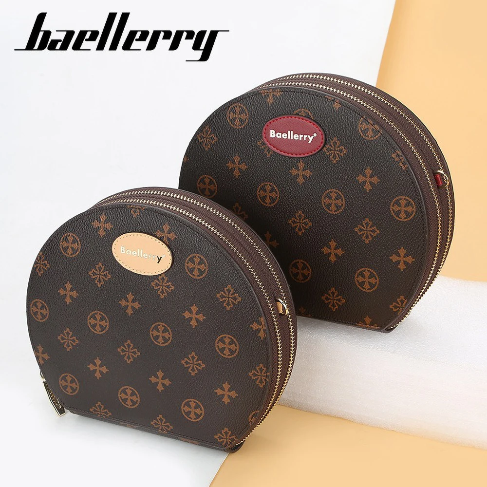 

Сумка через плечо Baellerry Cottagecore Circle 2025, мини-кошелек из искусственной кожи с принтом, двойной молнией и слотами для карт