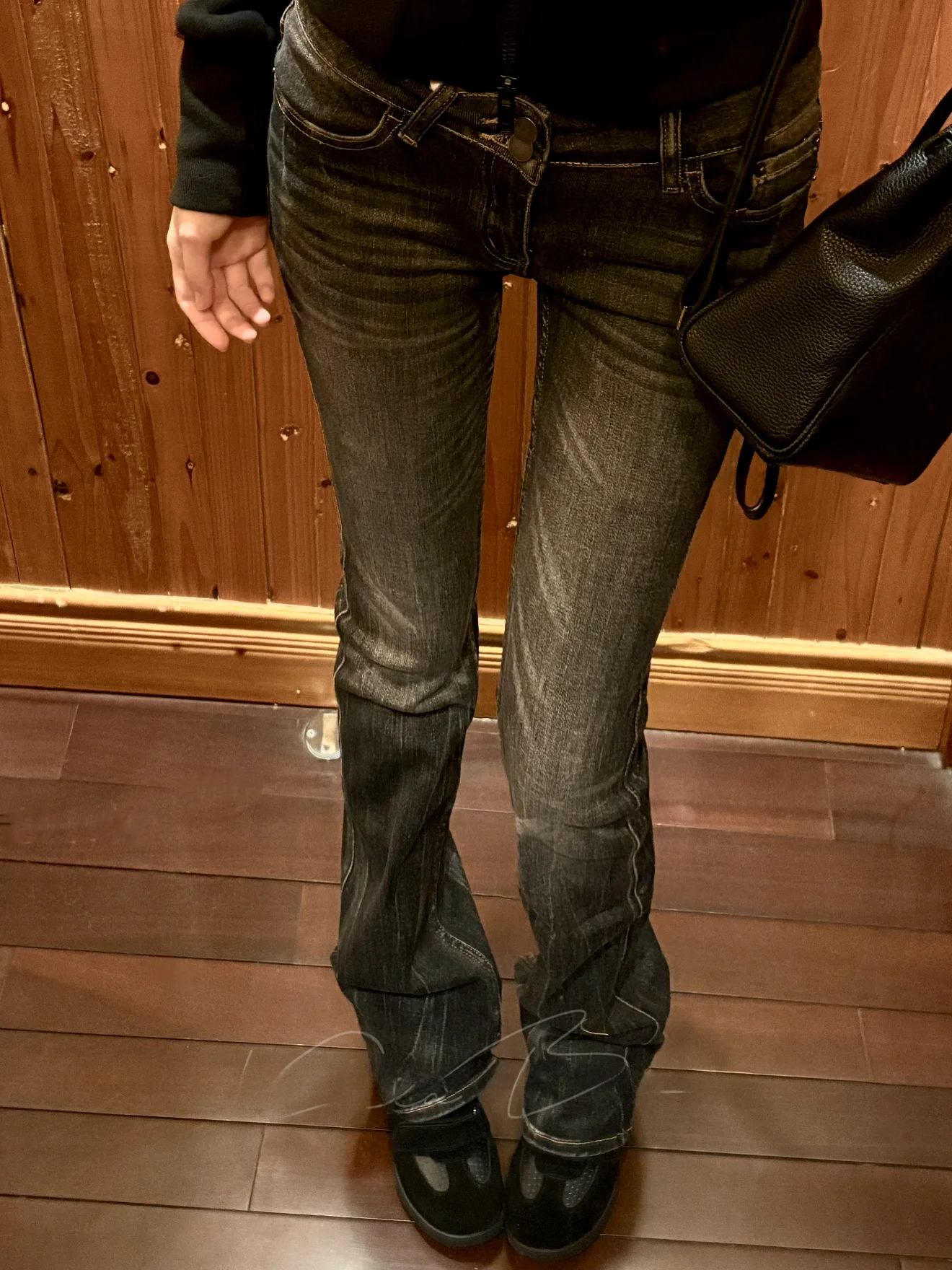 

Ретро-джинсы из американского хлопка с бамбуковой текстурой, плотные, с эффектом похудения, микро-клеш, женские, с низкой посадкой