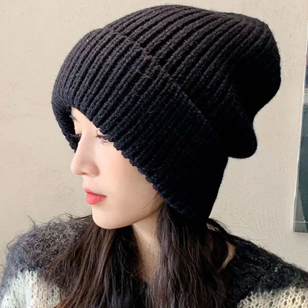 2024 Winter Warm Hats  Men Hats Solid Color Hip Hop Unisex Female Beanies for Women Casual Stacking Knitted Bonnet Caps