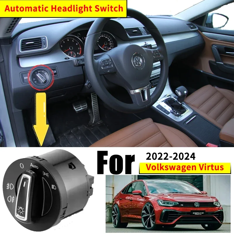 Car Headlight Automatic Switch For Volkswagen VW Virtus 2022 2023 Accessories Polo Sedan 2024 Upgrade Modificati Lights Tuning