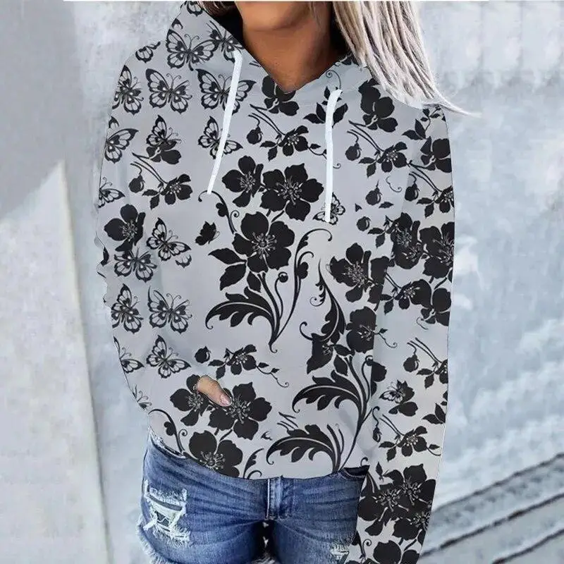 Spot Autumn Ladies' Temperament, Artistic Hooded Pocket, Fashionable Ink Painting, Trendy Design, Hoodie WholesaleMC11