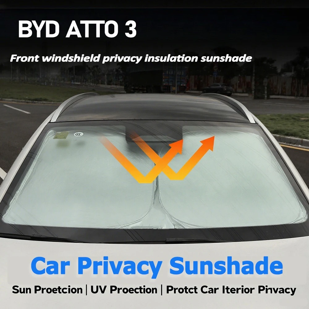 

Car Windshield Sunshade Fit For BYD Atto 3 Yuan Plus Car Sunshade Summer Car Essentials Sun Cover Outdoor Privacy Protection
