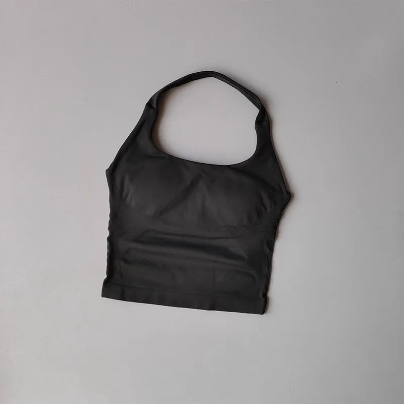 Halter yogavest, schokbestendig hardloopsporten, sportondergoed met hoge sterkte, fitness, pilates jarretel, mooie rug, herfst - afbeelding 1
