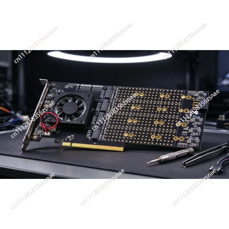 For PCIe 3.0 To 8 Port M.2 NVME Expansion Card PLX8749 Chip Driver-Free Motherboard Multi-Disk Splitter Adapter