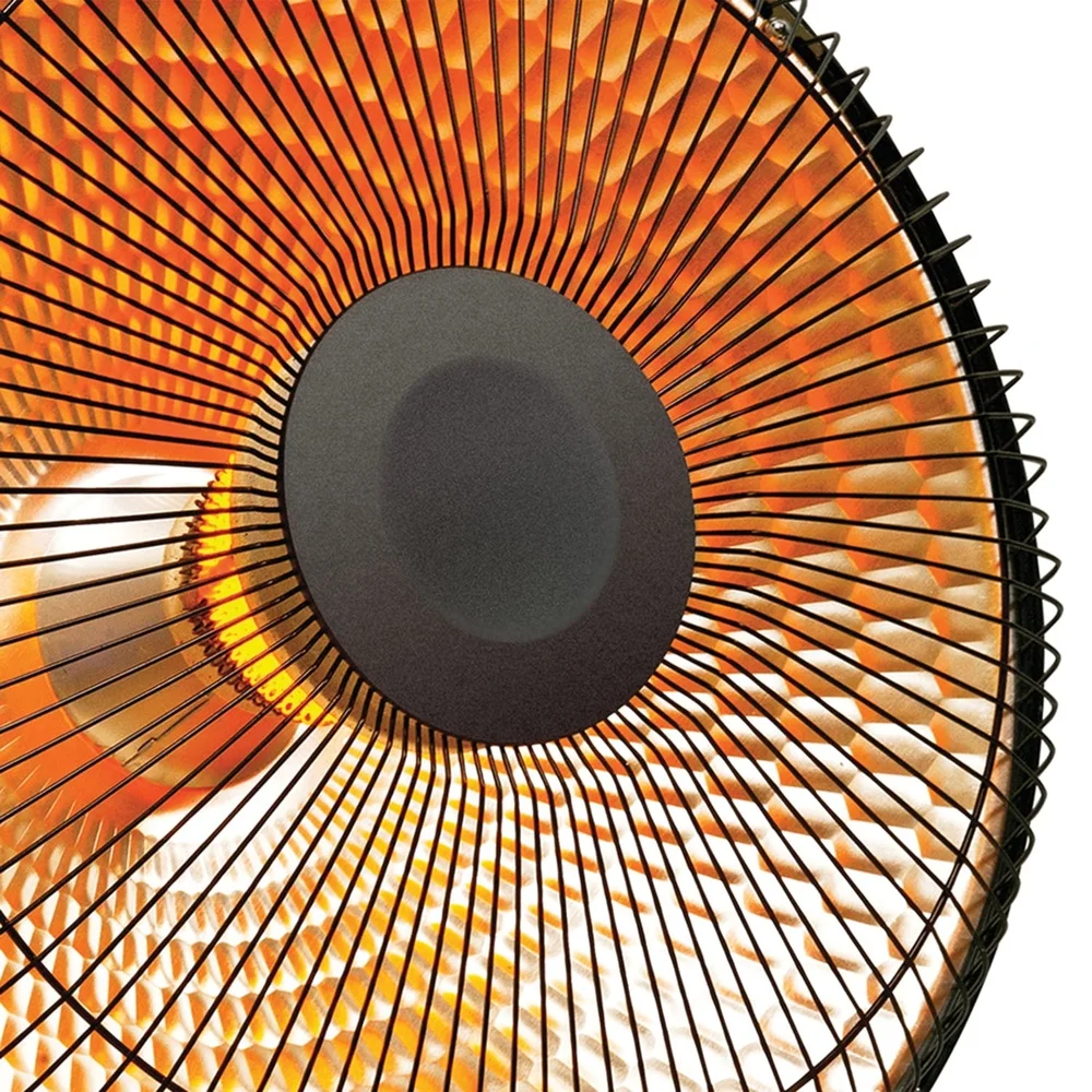 Portable 1000W Electric Oscillating Radiant Parabolic Heater Adjustable Thermostat Indoor Fan Compact Design Safety Grill