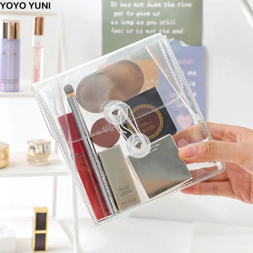 

Waterproof PVC Pencil Pouch Square Rectangle Large Capacity Transparent Storage Bag Makeup Bag Clear Stationery Stickers Bag