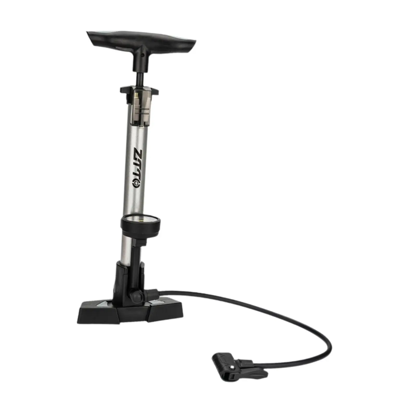 Bike Floor Pump 3 Nozzles Aluminum Alloy Stirrup Pump with Gauge Air Bicycle