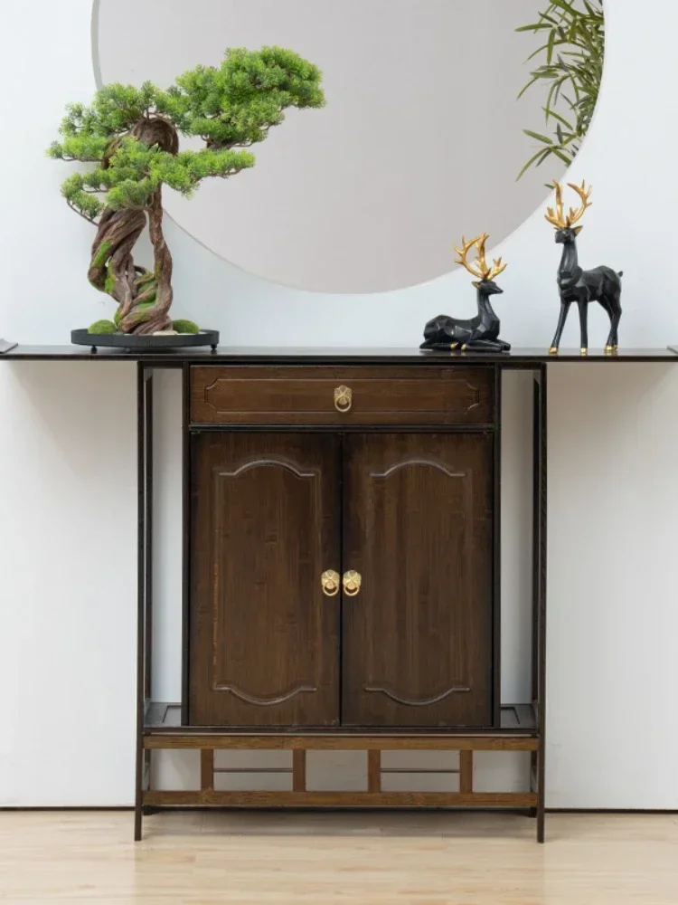 Console Tables Solid Wood Side View Pieces Table Foyer Altar Simple Warped Head Entrance Cabinet