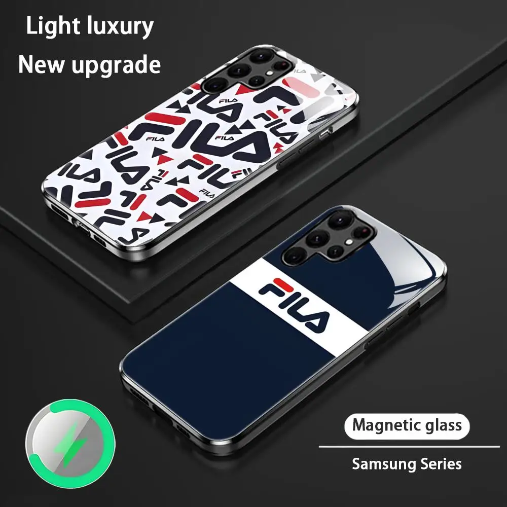 Phone Case Trend For Samsung S26 S25 S24 S23 S22 S21 S20 Plus Ultra F-FilaES Glass Magnetic Case Fashion Italy