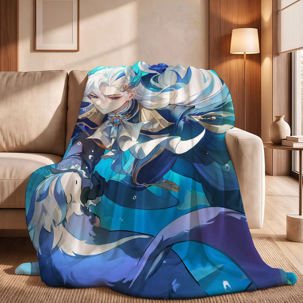 Neuvillette Genshin Impact Blanket Cozy Warm Comfortable Soft Throw All Season Use Suitable For Couch Office Bedroom Gifts
