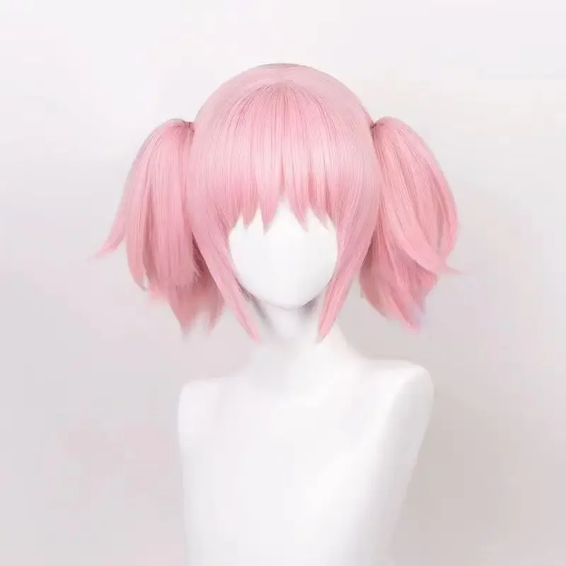 

Парик для косплея Канамэ Мадока 2026, розовый парик с хвостом и челкой, милый парик в стиле Лолита с косичками для женщин и девушек, реквизит для Комик-Кона, волосы + парик