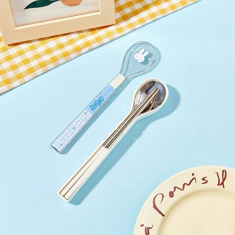 Ensemble de vaisselle Miffy créatif, vaisselle Portable à Dessert Simple, vaisselle sûre pour enfants, cadeaux de noël pour garçons et filles