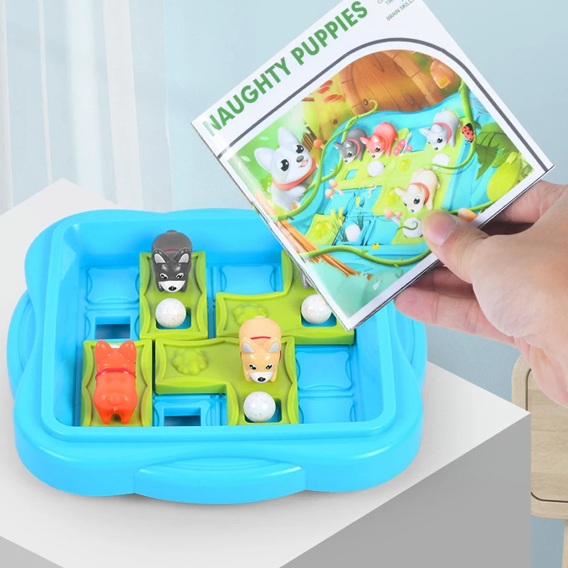 Children Educational Toys Naughty Puppy Push bead IQ Puzzle Toys Board Games Montessori Logical Thinking Spatial Reasoning