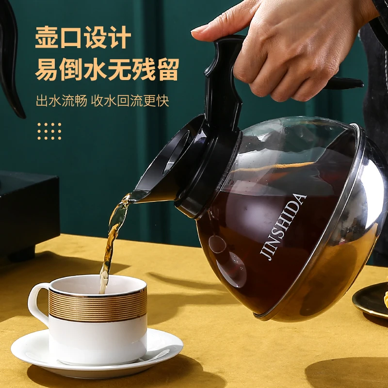 Double head heated insulated pot, coffee glass pot, commercial coffee insulated pot, hotel restaurant, milk tea, milk constant