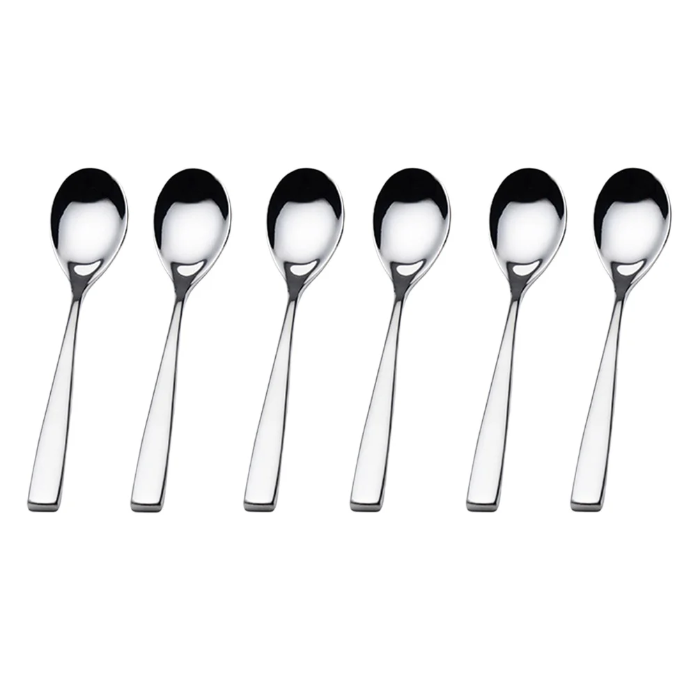 

6pcs Stainless Steel Spoons Reusable Coffee Teaspoons Anti Rust Kitchen Gadgets Easy to Clean Home Dining
