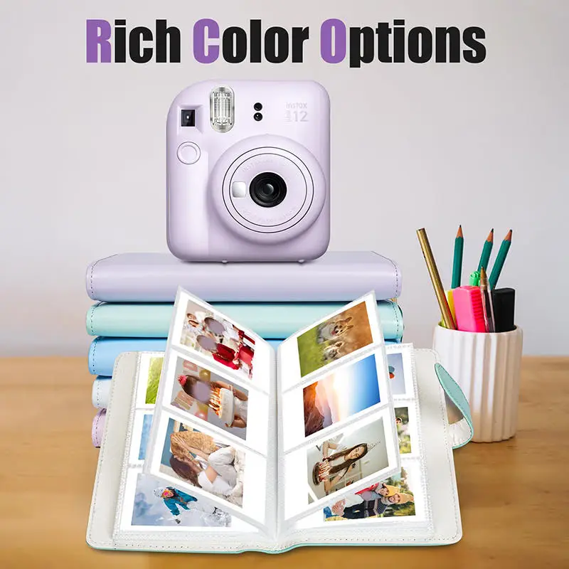Binder PU Leather Photo Album Collection Ticket Card Book Portable Film Photo Album Multiple Colors
