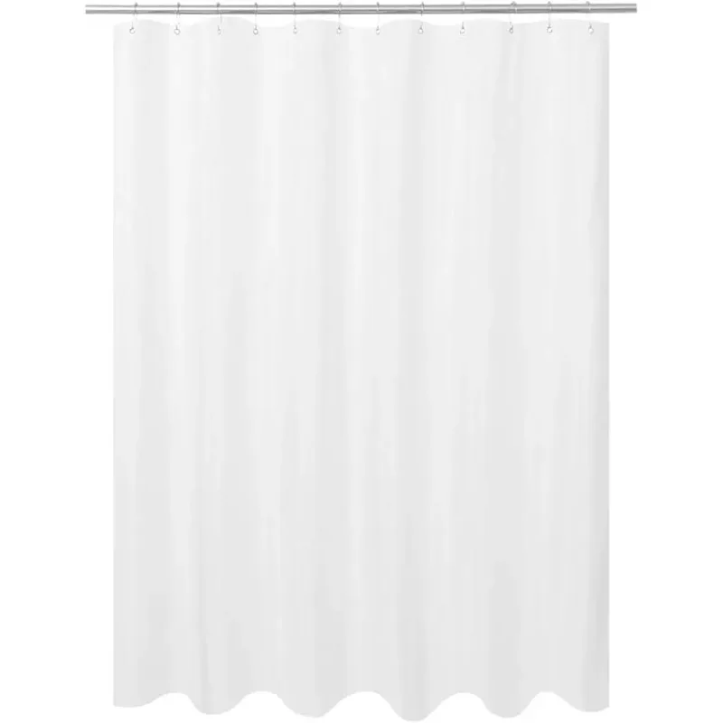 

Ultimate Waterproof Fabric Shower Curtain or Liner, Machine Washable, Breathable Fabric TPU Lining Bath Tub Shower Liner, White,