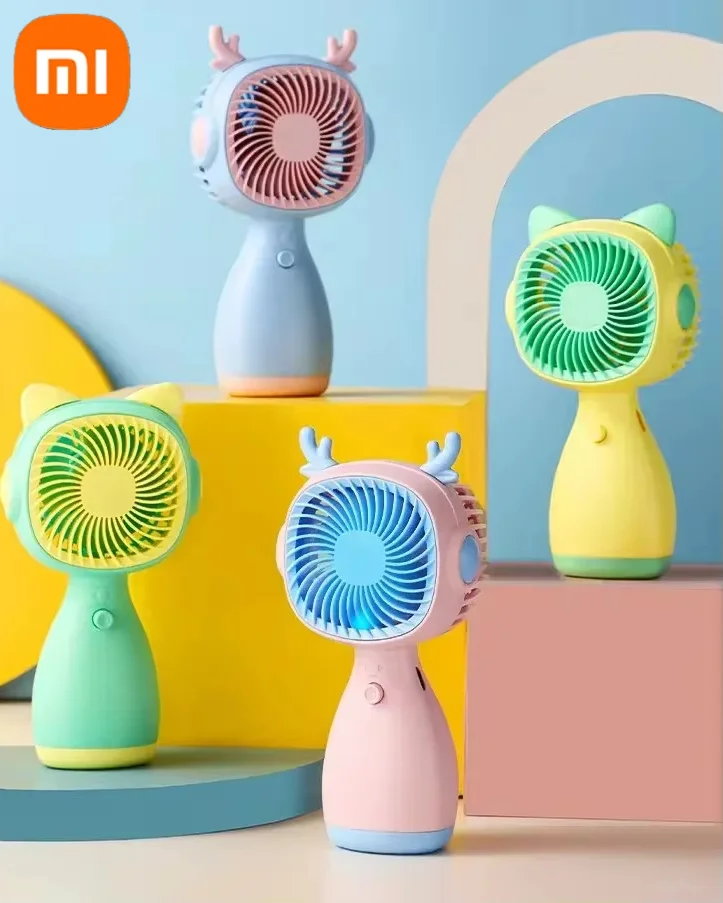 Xiaomi Mini Portable Fan Cute Animal Headdress Handheld Electric Fan for Home Outdoor Travel Camping Air Cooler Small Pocket Fan