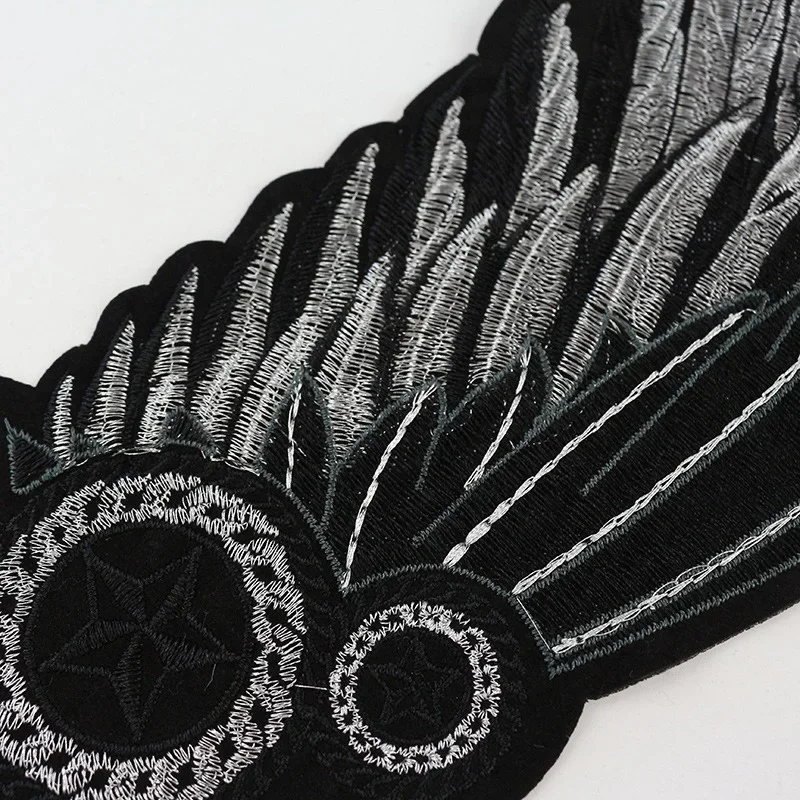 1pair New Wing Embroidery Lace Feather Applique Paillette Fabric Sweater Clothes Patch Sequined Stickers T-shirt Diy Decoration