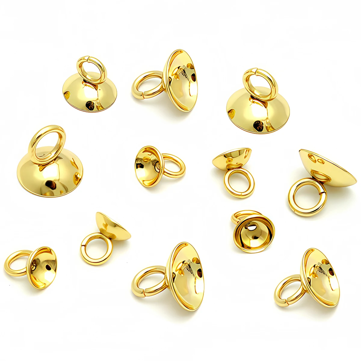 20 Stück Edelstahl-Anhängerhalter, Perlen-Endkappen, Verschlüsse, Charms, Verbindungsstücke 4/6/8/10mm für Perlenkappen, DIY-Schmuckherstellungszubehör – Detail 7