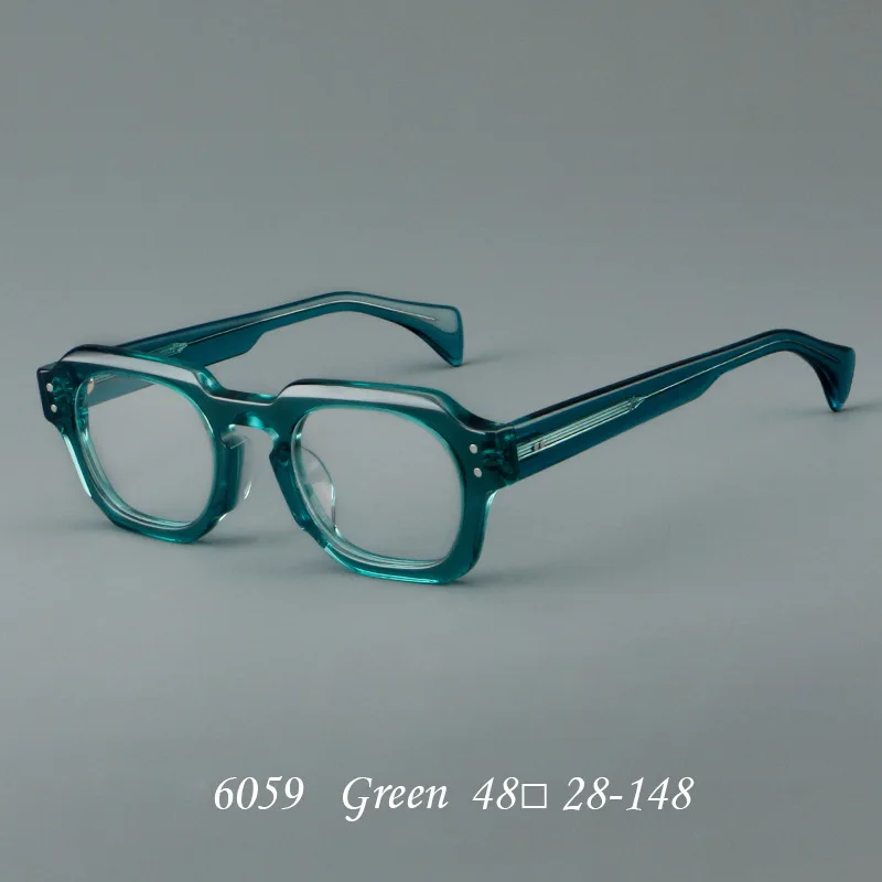 Moda Uomo Donna Testa grande Rivetto quadrato ultra largo Bianco Rosso Verde Occhiali in acetato Telaio può personalizzare le lenti da lettura Myyopia