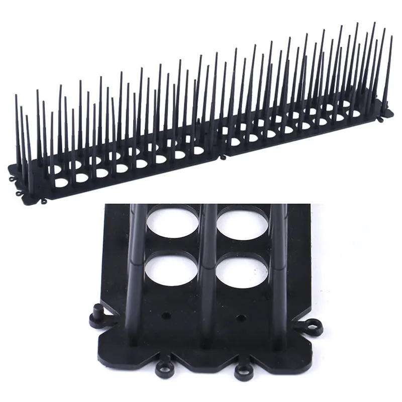 25/50cm Stainless Steel Bird Thorn Garden Orchard Fence Spikes Catcher Repeller Anti-Theft Pigeon Nails Plastic Base