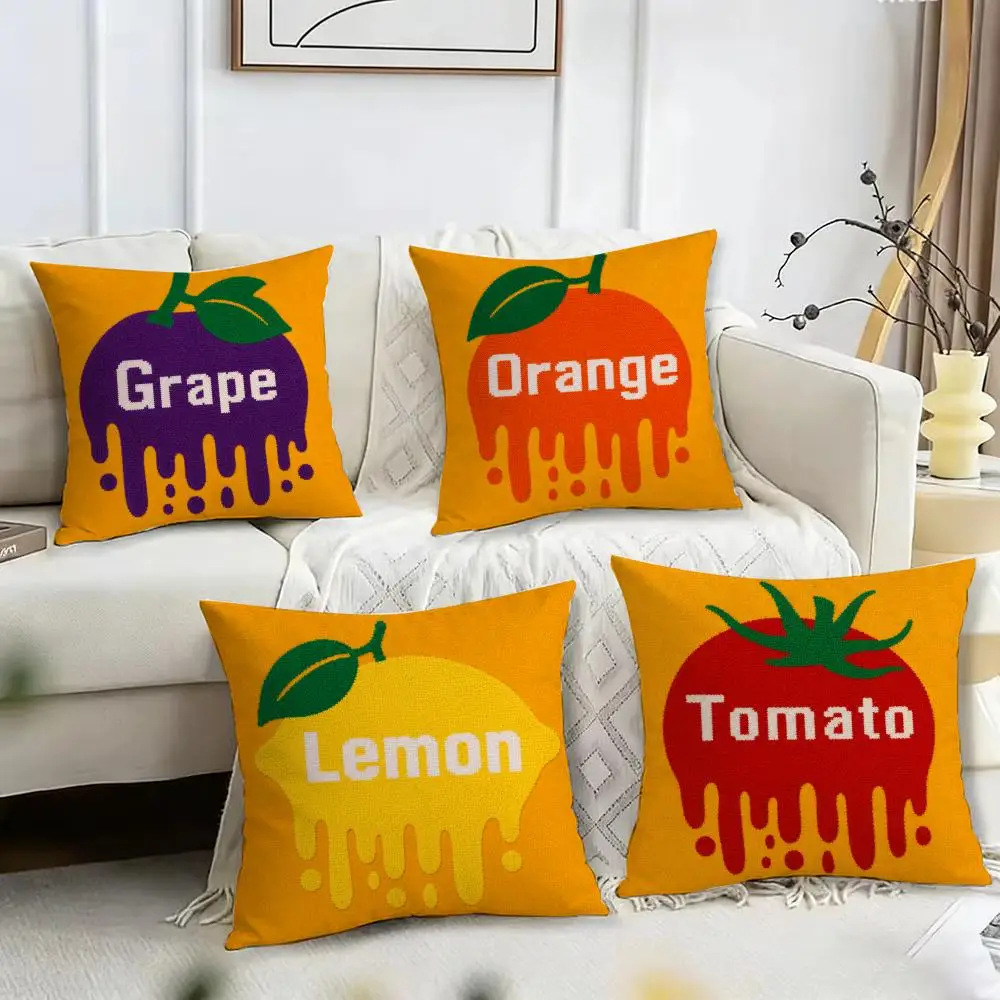 Fruit Drip Pop Cushion Cover Pillow Case Short Plush Square Throw Pillow Covers Pillowcase Sofa Home Decor Gift