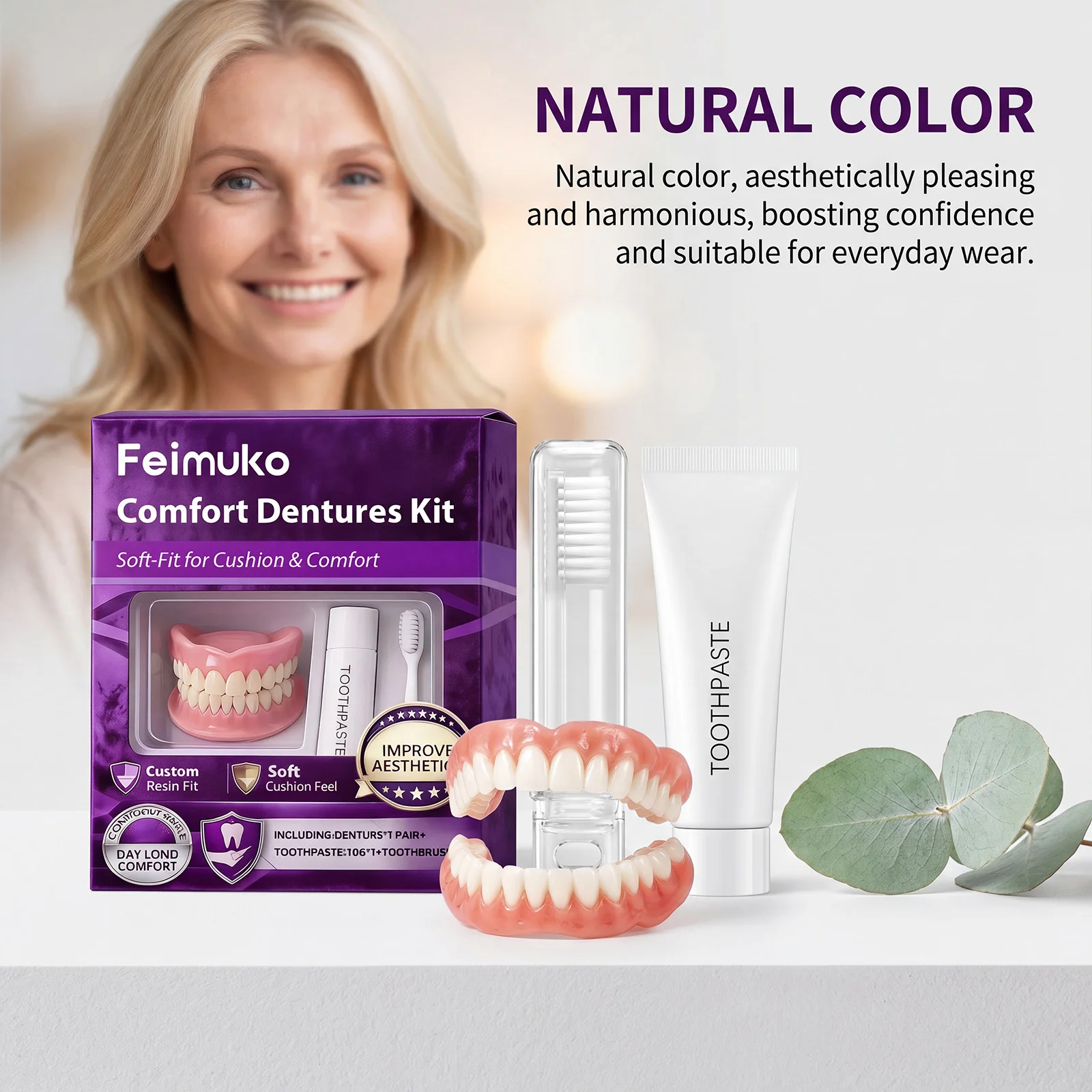 Moldable Silicone Dentures Upper And Lower Matching Denture Trays Fit Comfortably Confident Smile Oral Care Everyday Dentures