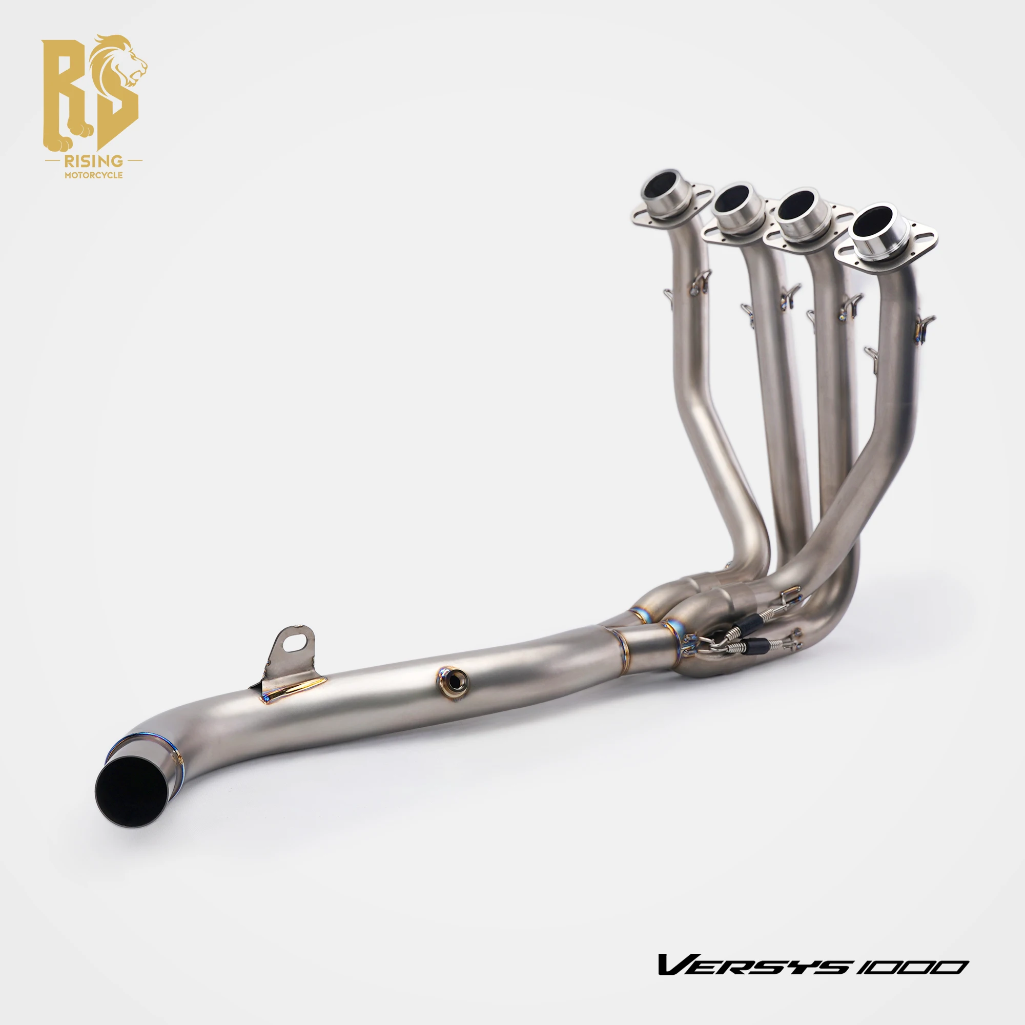 For Kawasaki Versys 1000 2019-2024 Stainless Mandrel Bent High Flow Exhaust Manifold Header System Fits Stock Muffler Slip On
