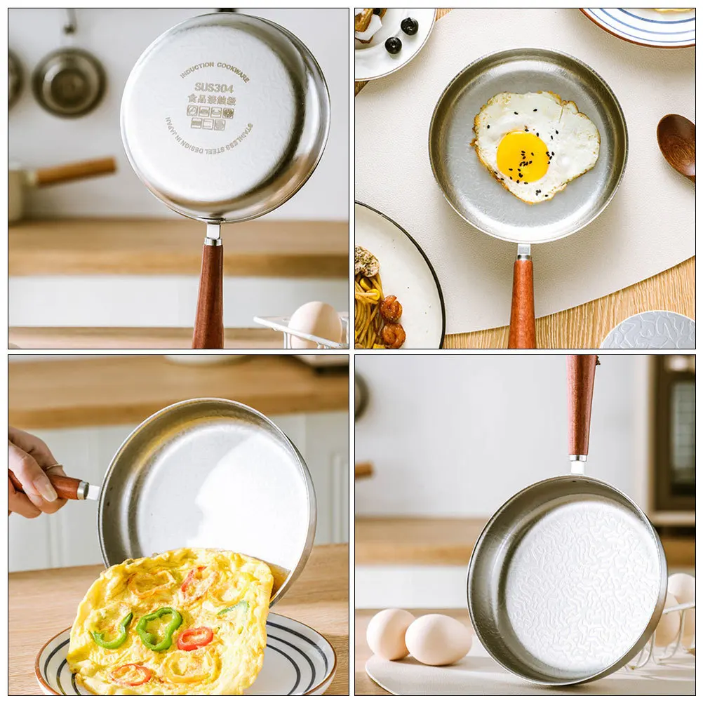 

Mini Frying Pan Stainless Steel Non Stick Small Skillet For Eggs Milk Butter Cheese Wok Induction Cookware