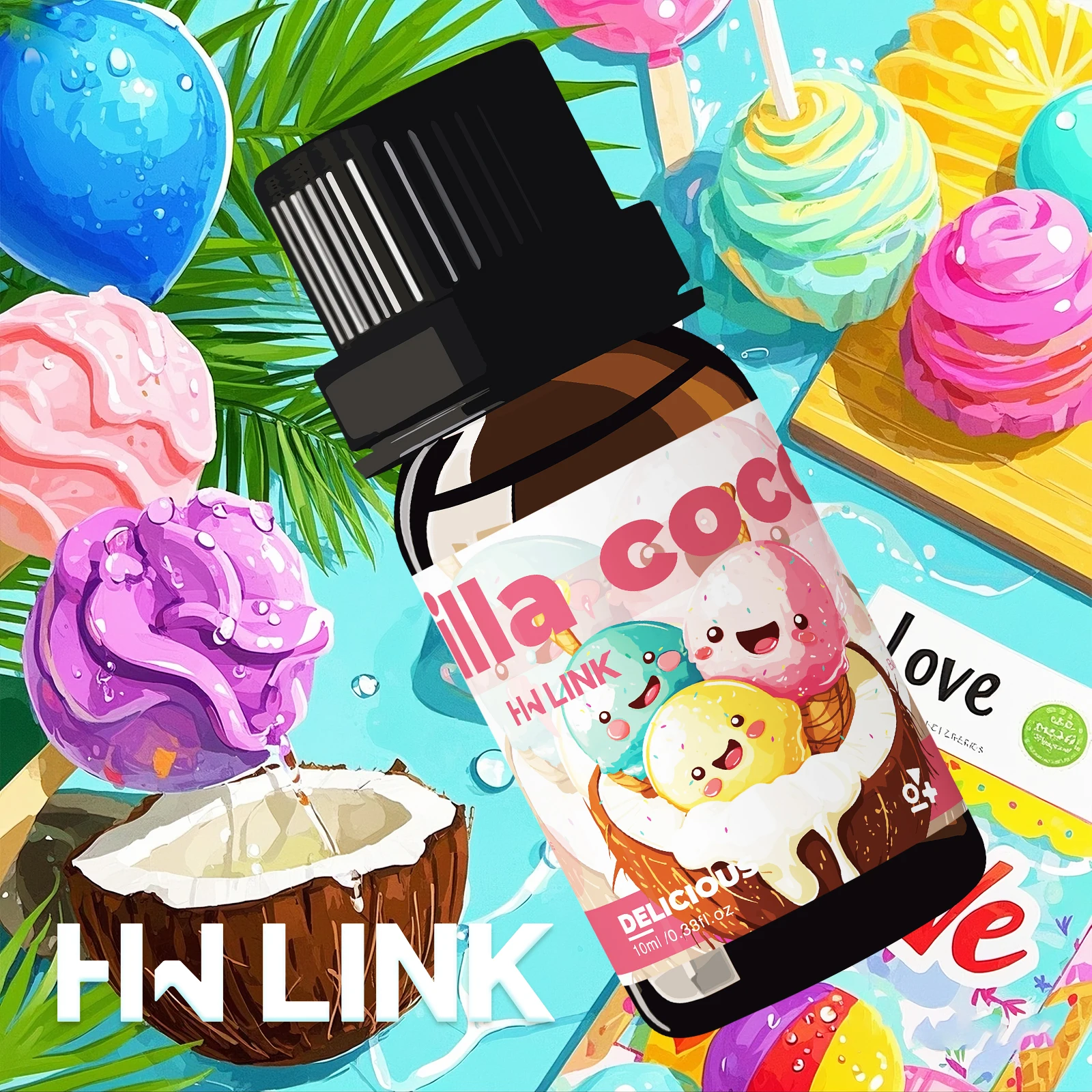 10ml Vanilla Coconut Fragrance Oils For Humidifier/Diffusers, Sweet Fragrance Refreshing Aroma for Room Freshening