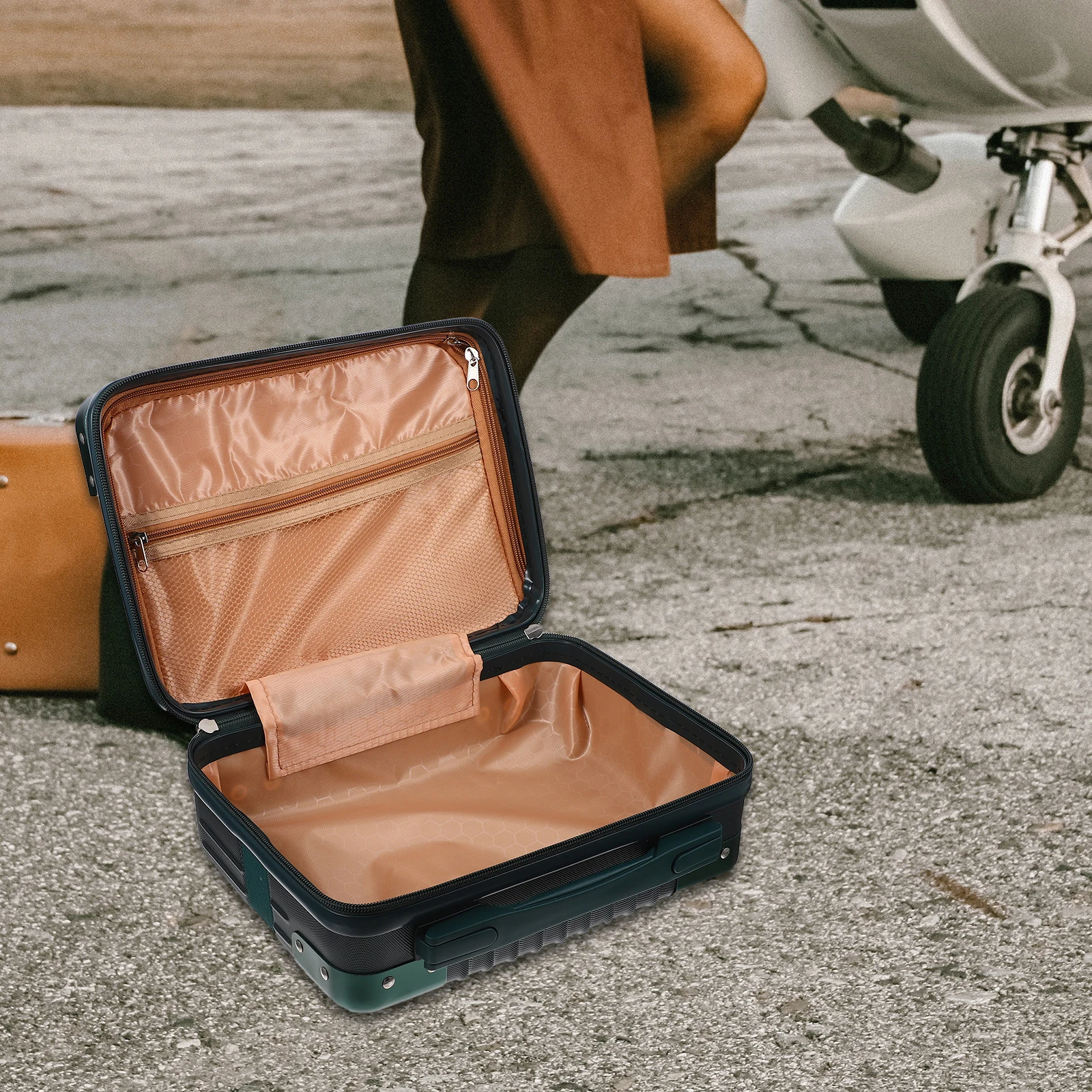 

Portable Case 14 inch Suitcase Toiletries Storage Box for Travel Makeup Supplies ABS Material Waterproof