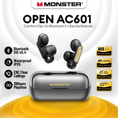 Monster AC601 OWS auriculares inalámbricos Bluetooth ENC llamada cancelación de ruido auriculares con micrófono auriculares para deportes al aire libre