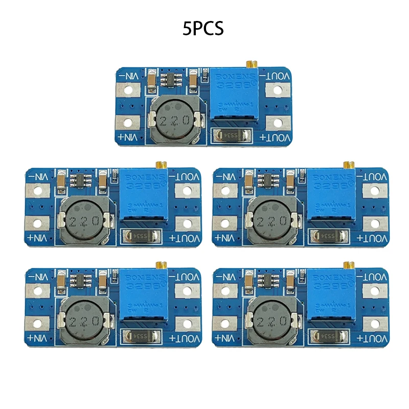 5/10pcs MT3608 DC-DC Adjustable Step-up Module, 2A Boost Board, DC 2–24V to 5/9/12/24V28V Boost Power Module