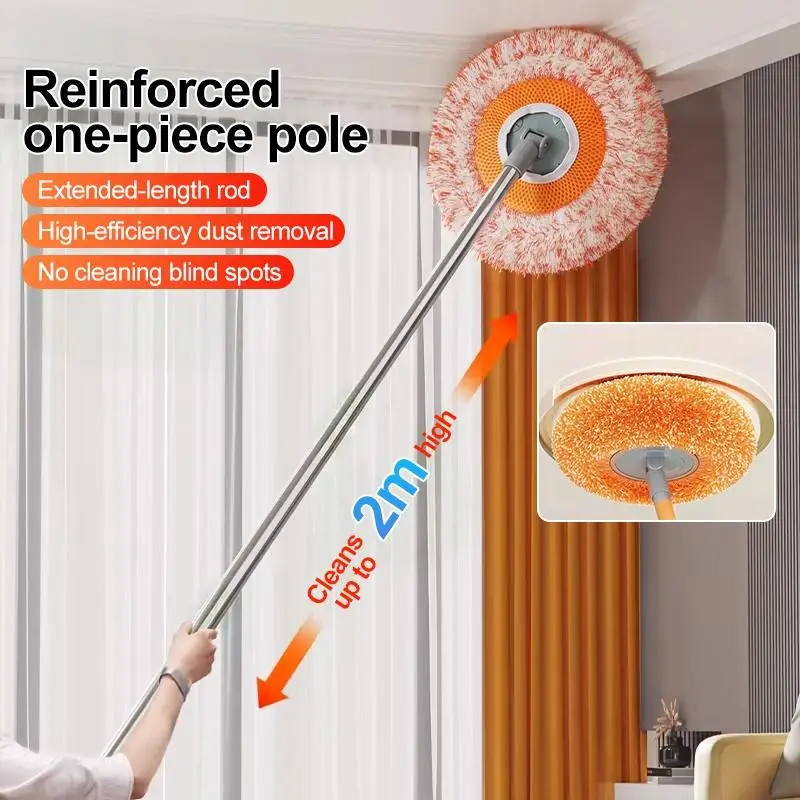 Flexible Rotating Sunflower Mop Dust Removal Reusable Wall Mop Wet And Dry Detachable Ceiling Dust Remover For Wall Ceiling